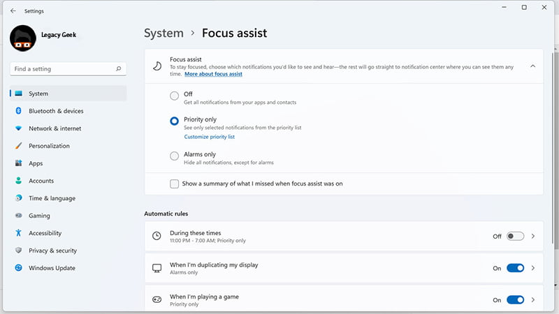 Focus Assist