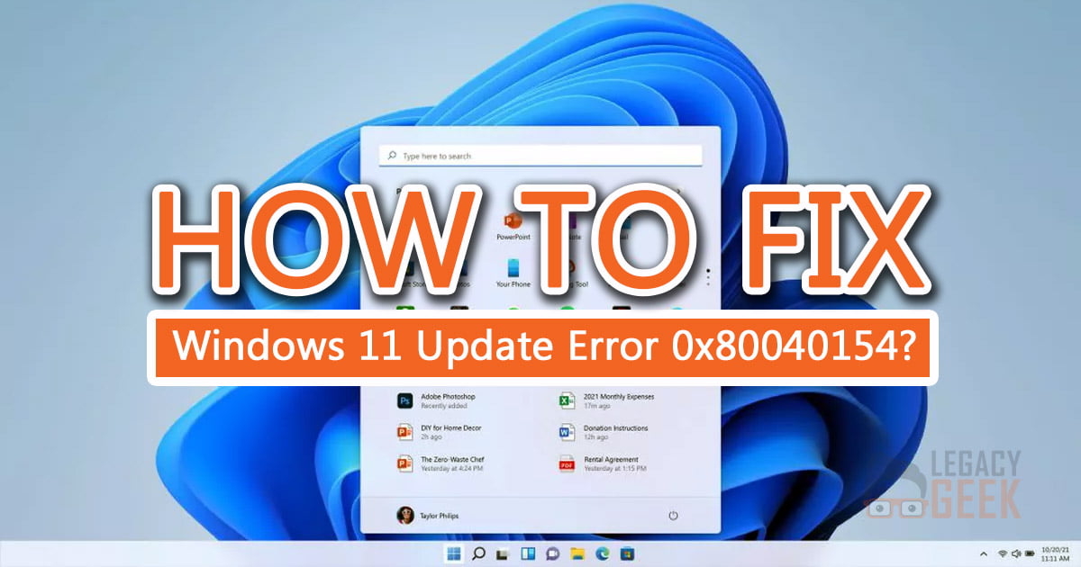 How to Fix Windows 11 Update Error 0x80040154?