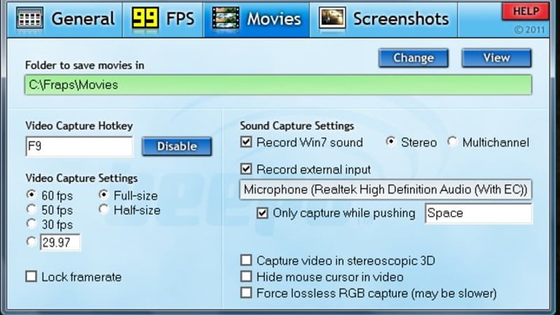 Fraps - Gaming Record Software for Windows
