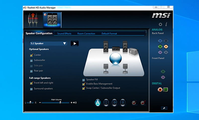 Realtek HD Audio Manager