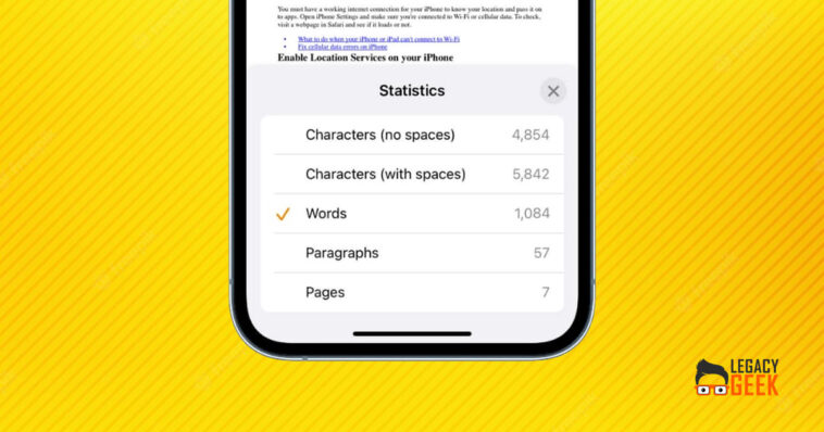 How to show the word count in Pages on iPhone, iPad, and Mac