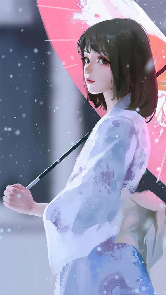 Anime Girl Rain Wallpaper